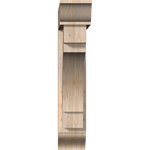 Merced Traditional Smooth Bracket W/ Offset Brace, Douglas Fir, 7 1/2W X 34D X 38H